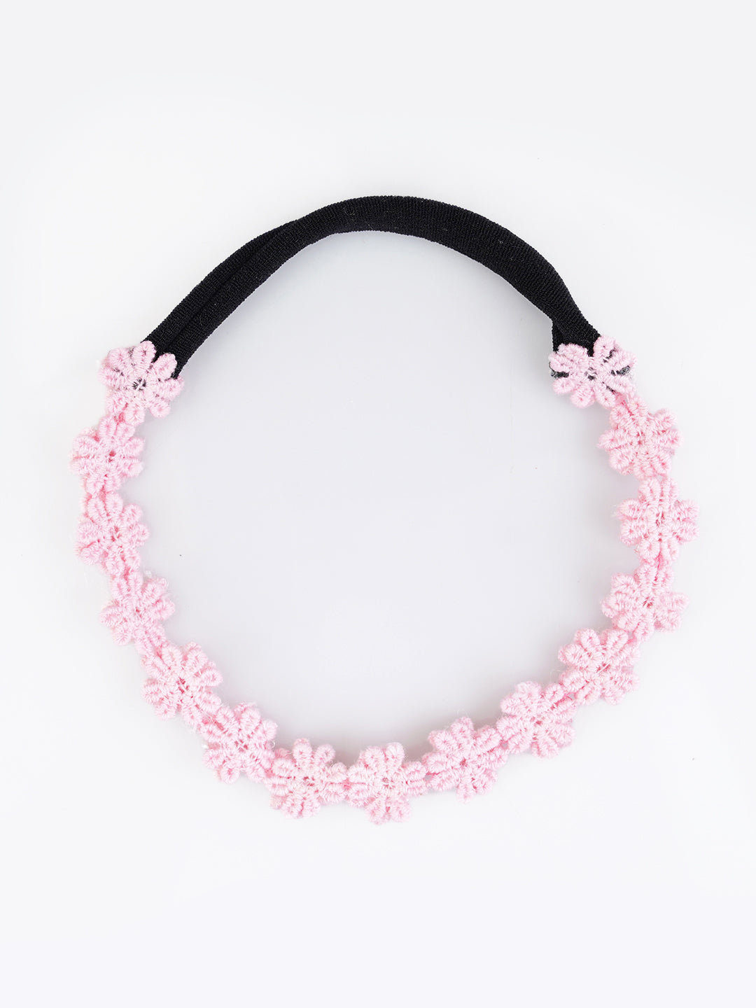 Choko Floral Lace Beaded Hair Band - Pretty in - Pink with Cream and White Pearls
