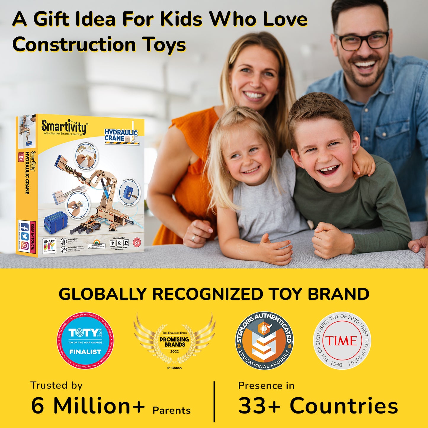 Smartivity Pump It Move It Hydraulic Crane STEM Toy for Kids 8+
