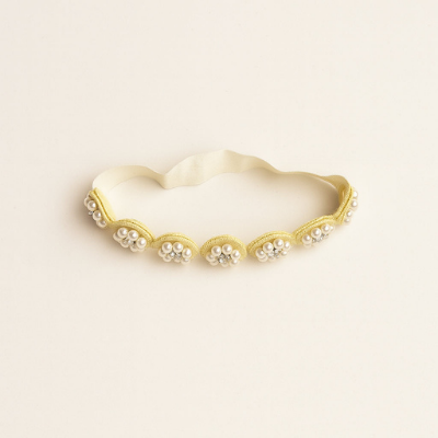 Choko Golden Daisy Pearl Headband – Yellow
