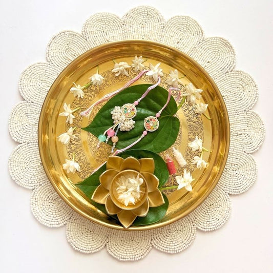 Navratan Kundan Rakhi and Lumba Set