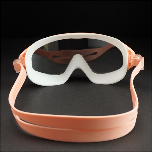 Pink with White Button style Anti-Fog UV Protection Leakproof design Swim Goggles for Adults