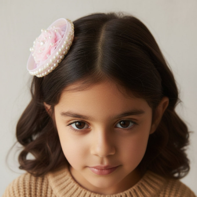 Choko Blush Rose Pearl Fascinator Hair Clip – Pink