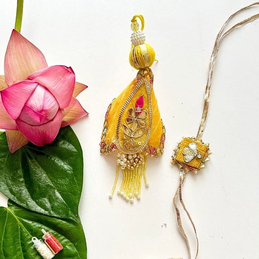 Surya Gota Patti Rakhi and Lumba Set