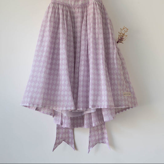 Bloom dress in lilac rhombus