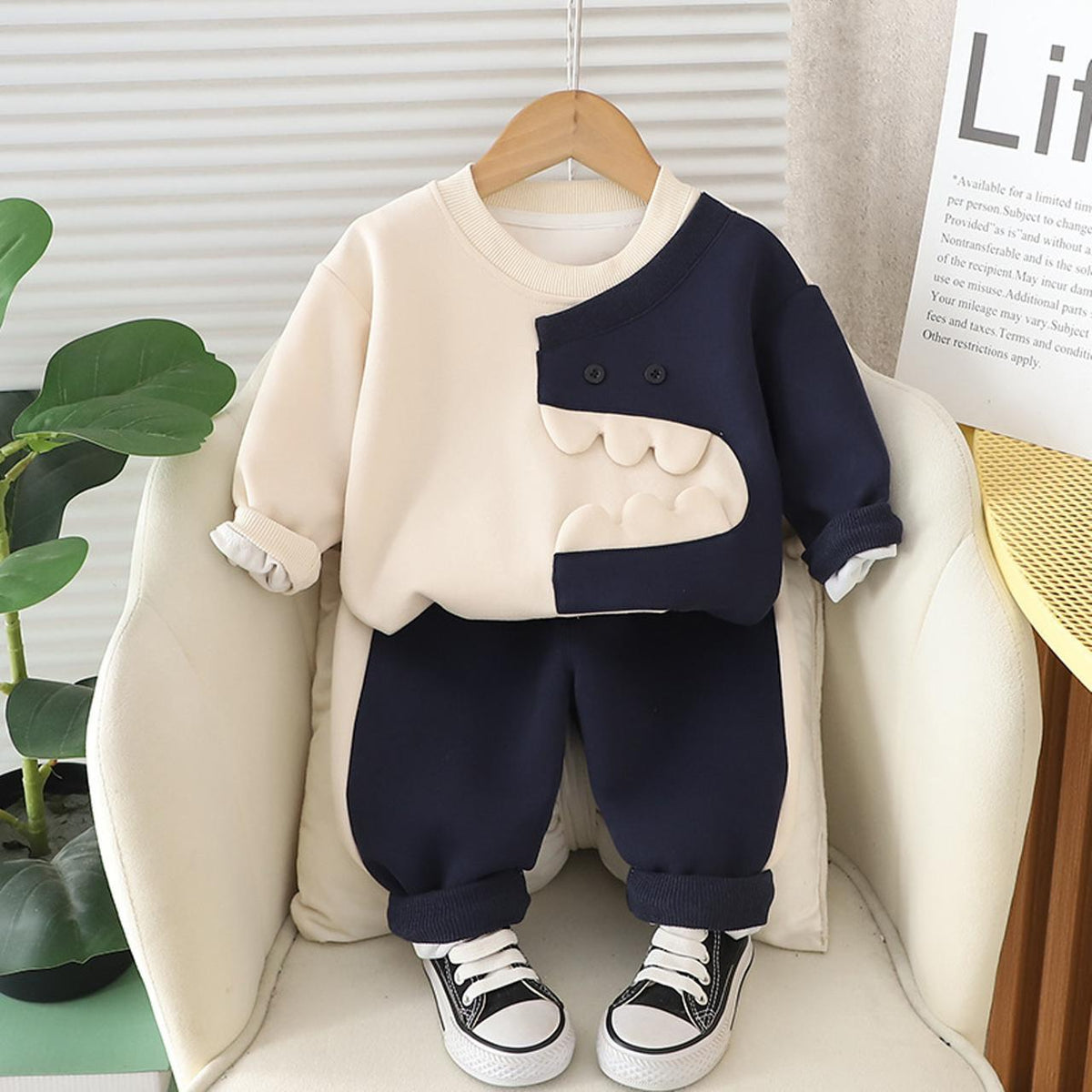 Beige & Blue Alligator Tracksuit