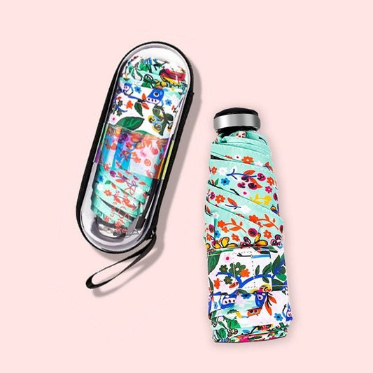 5 Fold Capsule Pocket edition Floral Heart theme Umbrella for Adults