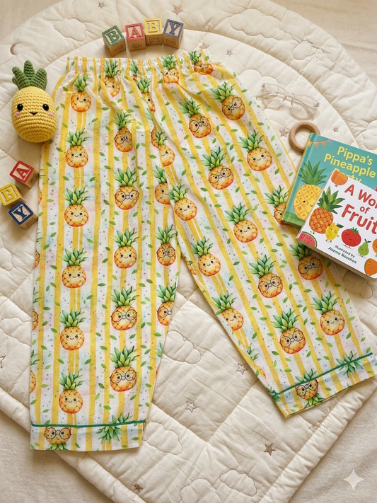 Pineapple Peekaboo Full Sleeves Nightsuit