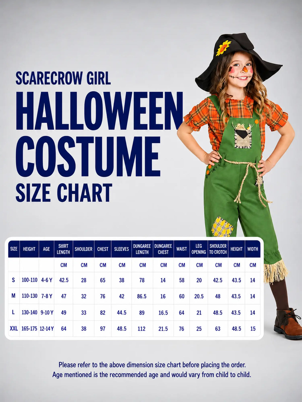Scarecrow Girl kids' Halloween costume
