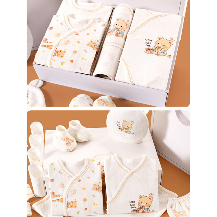 20pcs Gift Bear Hamper for Newborn Baby Boy / Baby Girl, Giftset for Baby, All Season wear, 0-12 months