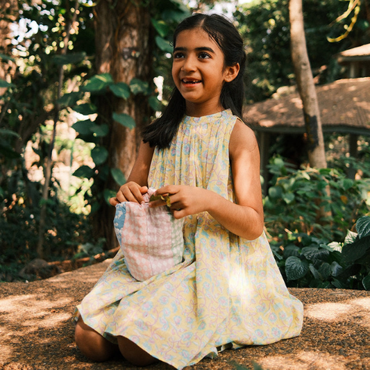 Kin dress in lemon butterfly