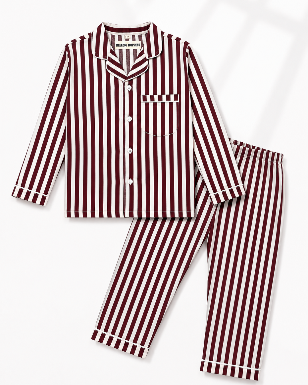Garnet Stripe Cotton Night Suit