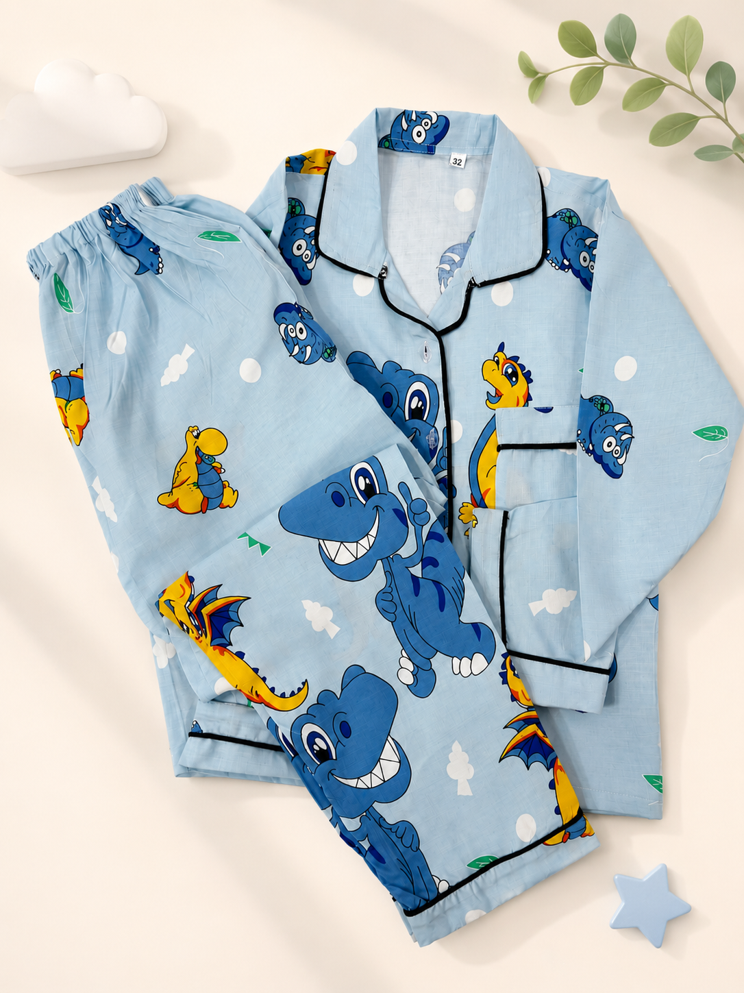Blue Dinosaur Night Suit