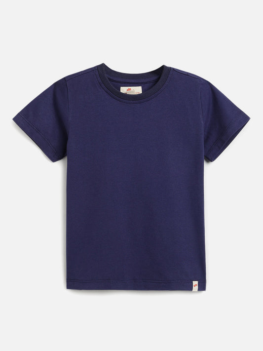 Everyday Basics: 100% Cotton T-shirt For Girls (Navy Blue)