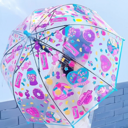 Sweet Candy theme Dome style Transparent Umbrella for Kids, 1-5years