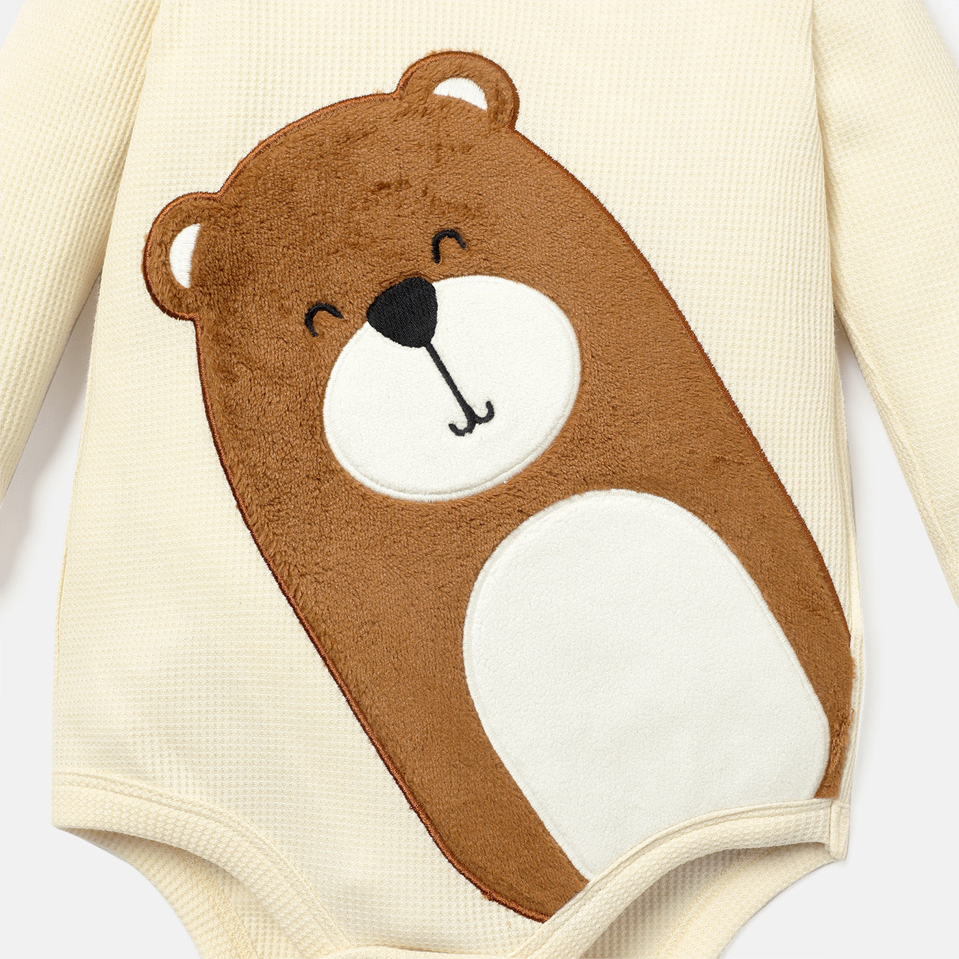 Baby boy 3pc bear set with velvet pants and scarf Brown for kids
