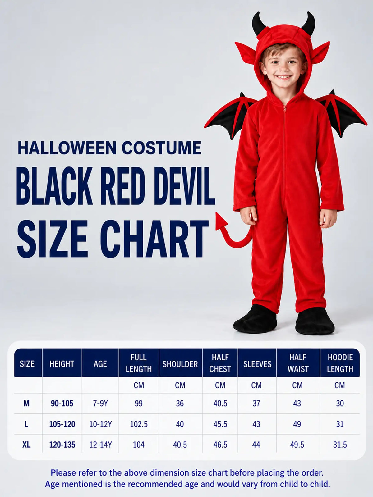 Black Red Devil kids' Halloween costume