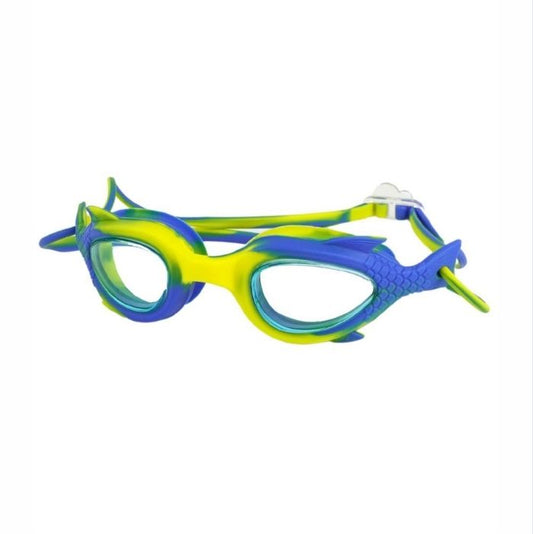 Yellow & Blue Fishtail Designed Frame, Anti-Fog UV Protection Leakproof Design Swim Goggles for Kids, 3 years - 8 years