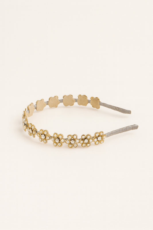 Choko Pearl Floral Embellished Hairband for Girls Elegant Festive and Party Wear