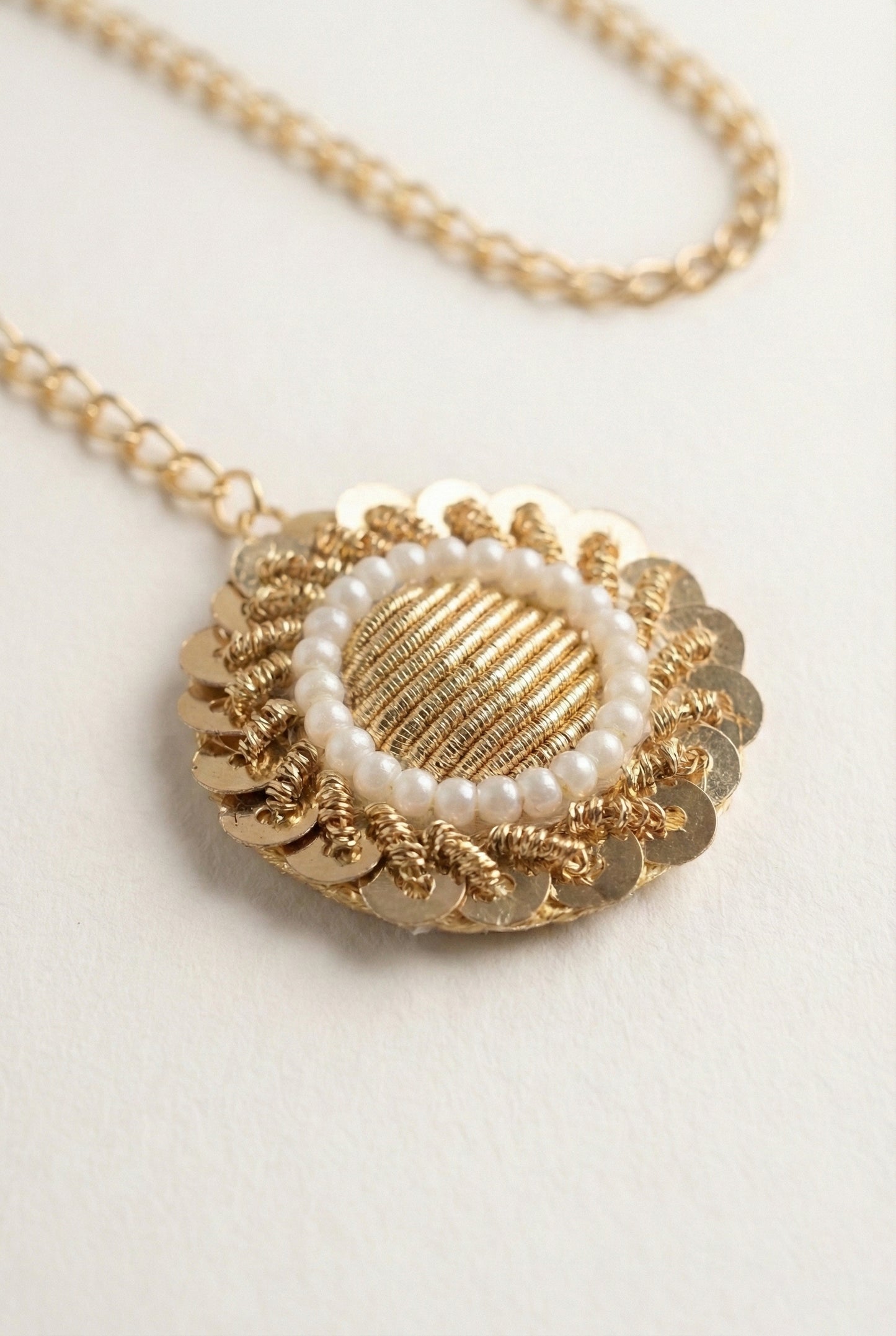 Choko Girls Set of 2 Gold & Silver Gota Patti Pearl Border Maang Tikka