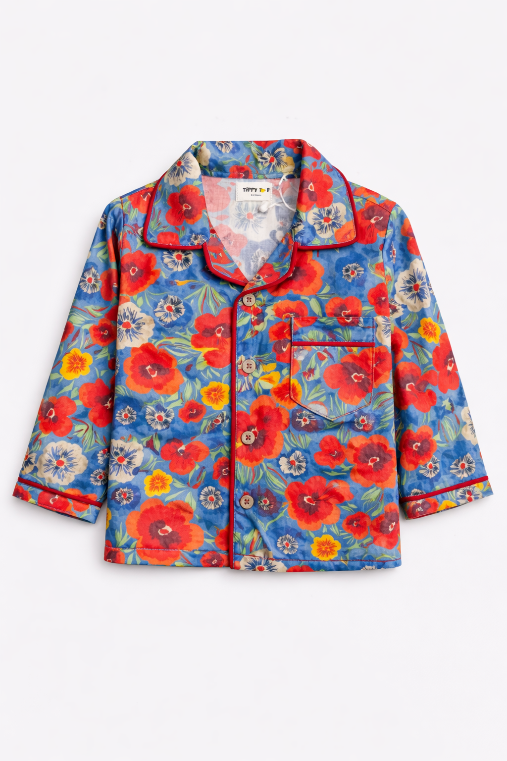 Floral Cotton Nightsuit for Kids – Full Sleeves Shirt & Pajama Set