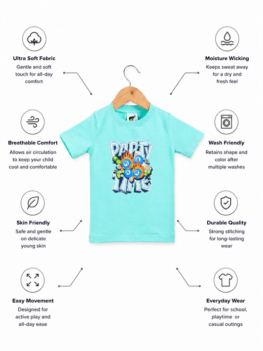 WAYNE Bamboo Graphic T-Shirt – Party Time Print Boys Tee