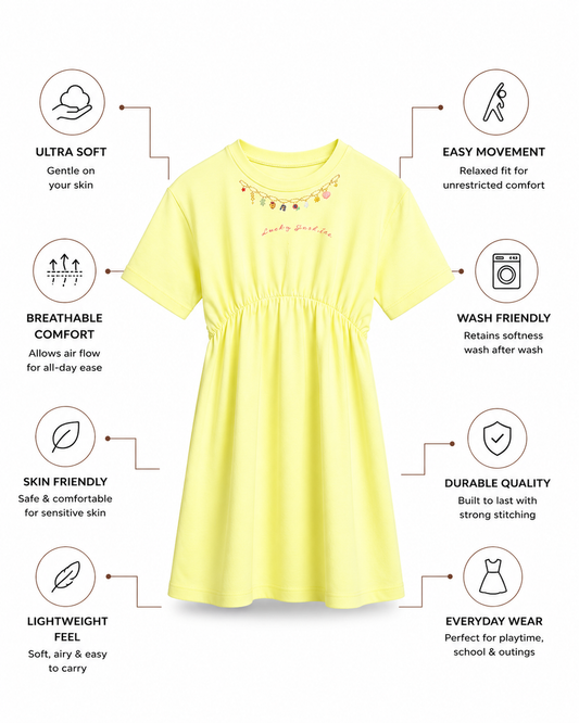 Ezra Dress – Lucky Charm Necklace Print Girls Dress