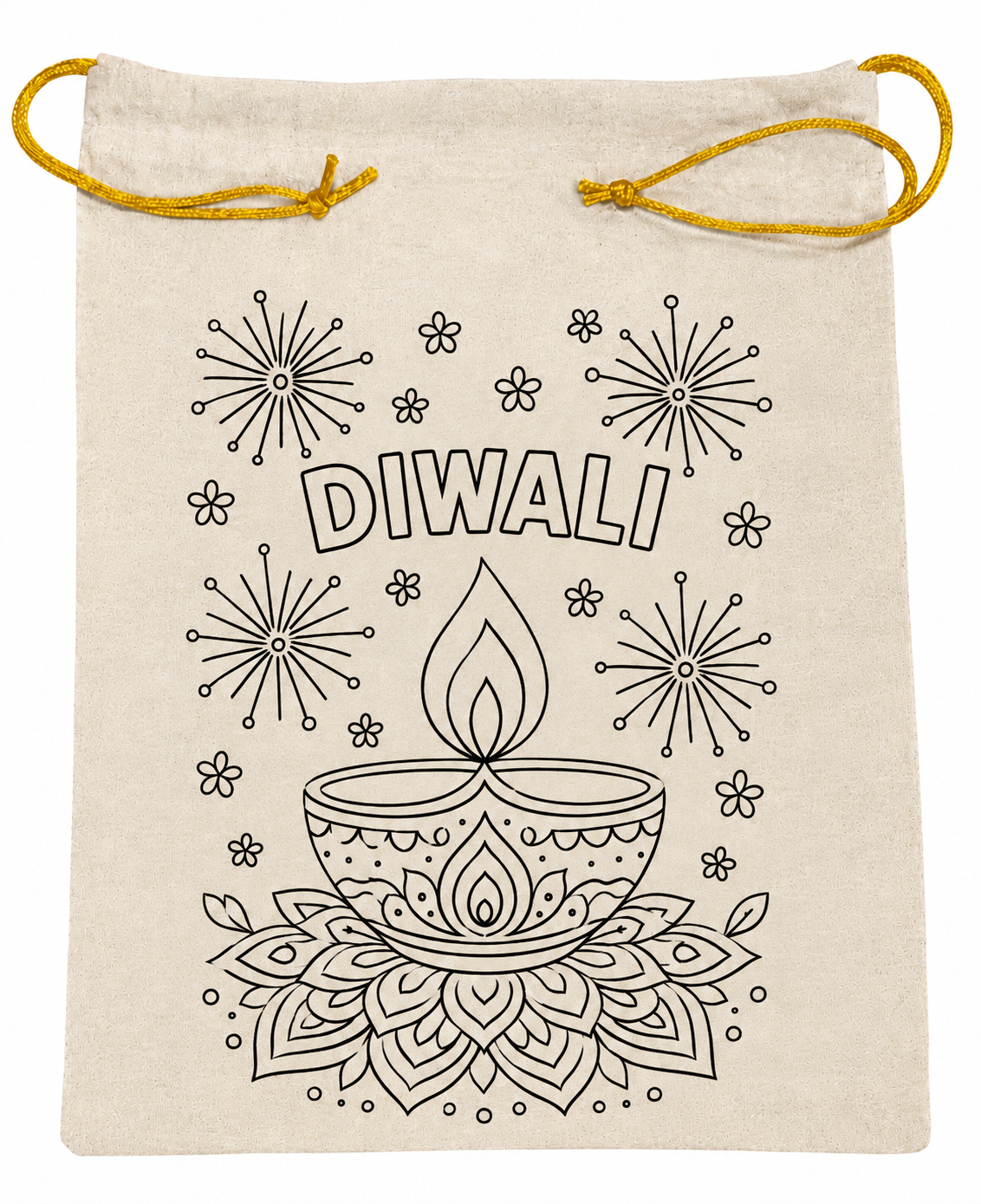 DIY Colouring Diwali Potli Bag