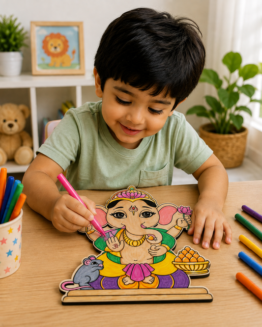 DIY Colouring Wooden Ganesha Activity Kit