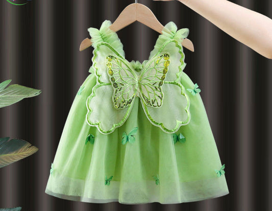 Green Butterfly Frocks for kids
