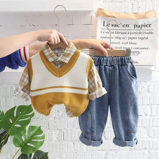 Yellow & Blue Winter Sweater Set