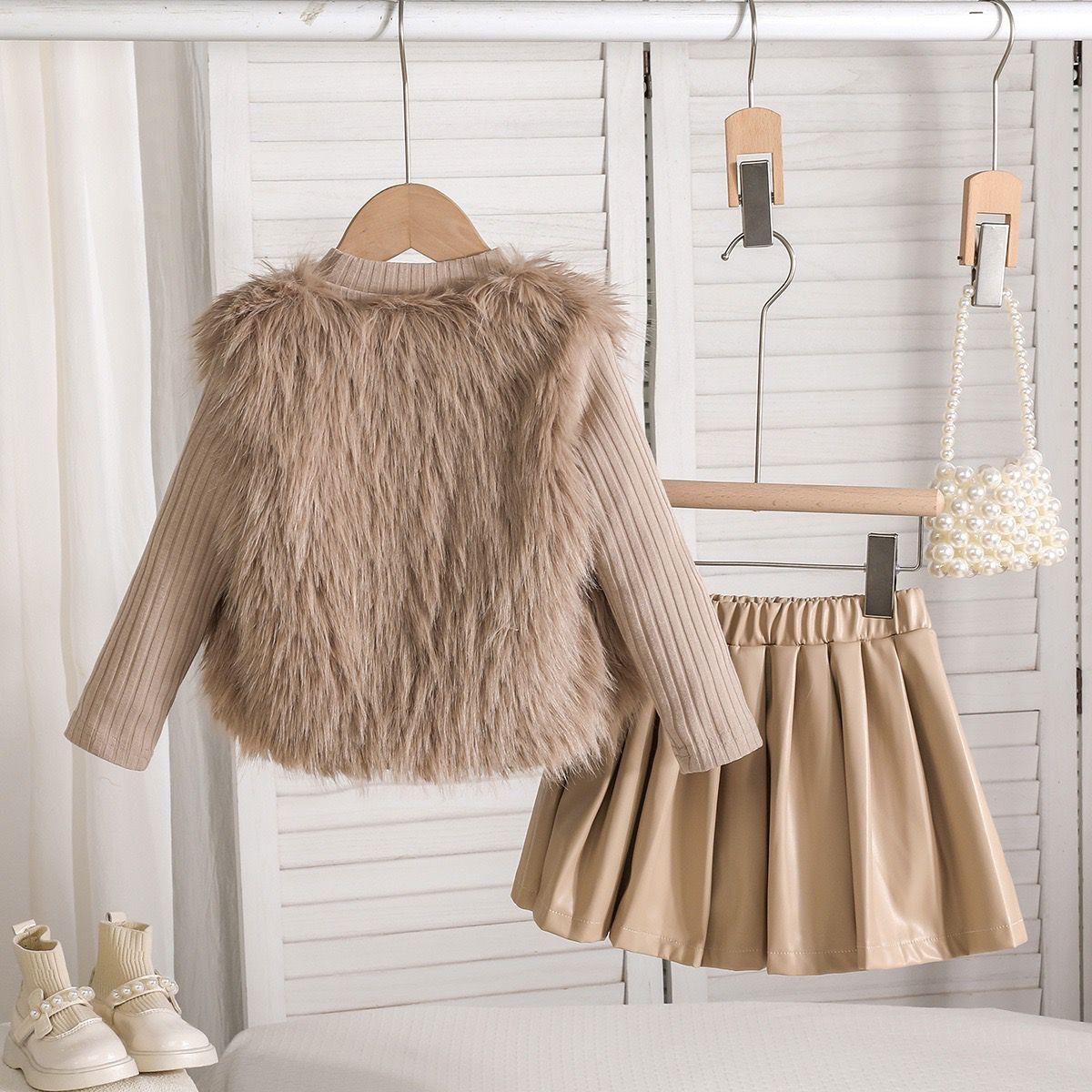 Winter Jacket Skirt Set