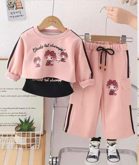 Peach & Black Winter Co-ord Set