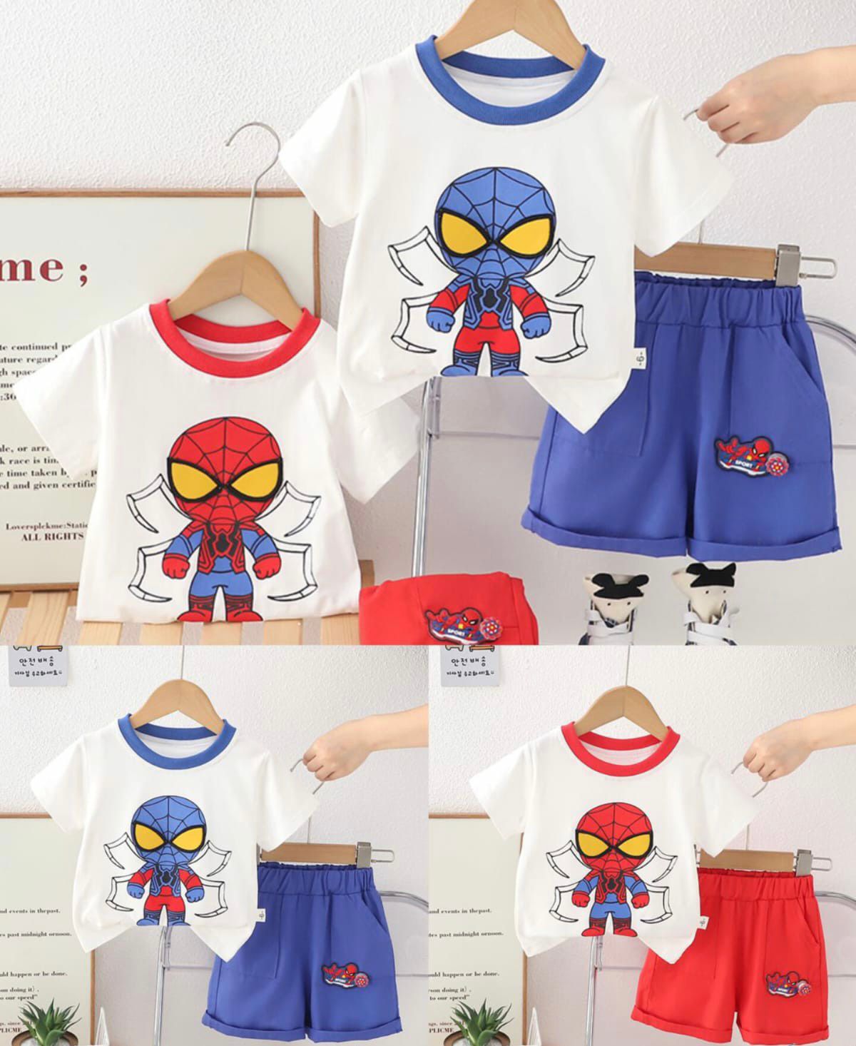 Spiderman Set With Spinner Tshirt+Shorts for kids