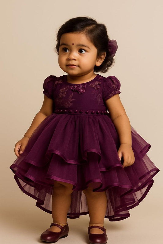 Partywear Frock Purple for kids