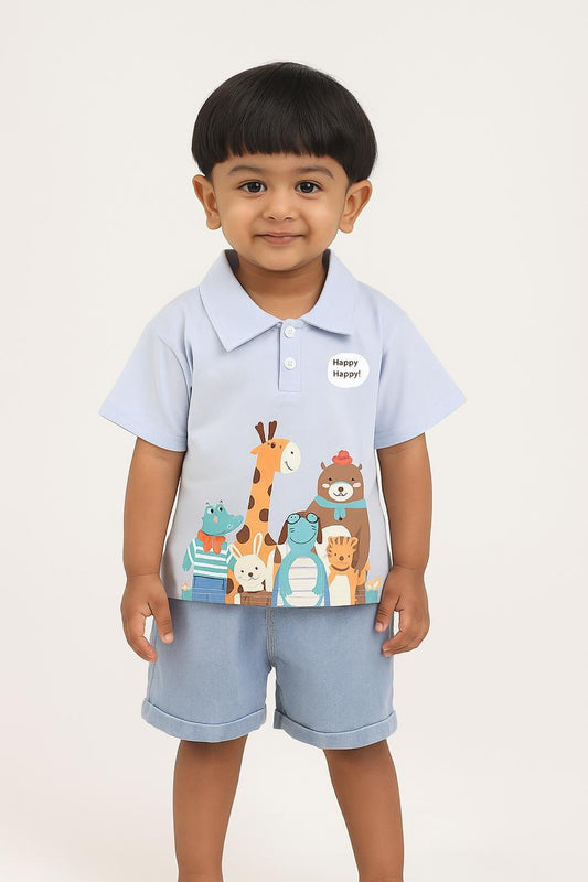 Jungle Theme Set Tshirt+Shorts for kids