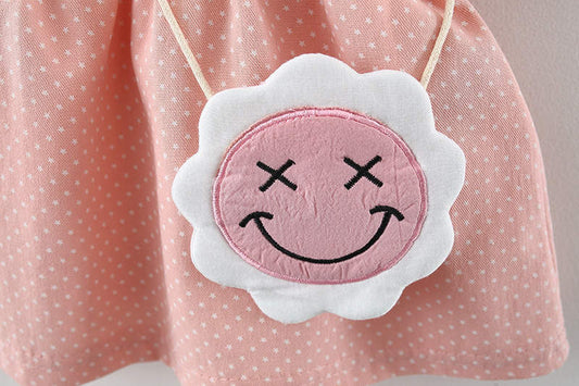 love printed frock with sunflower sling