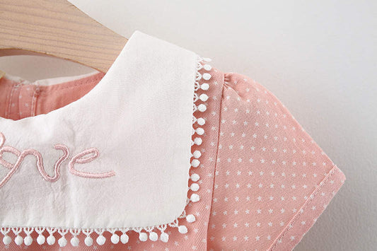 love printed frock with sunflower sling