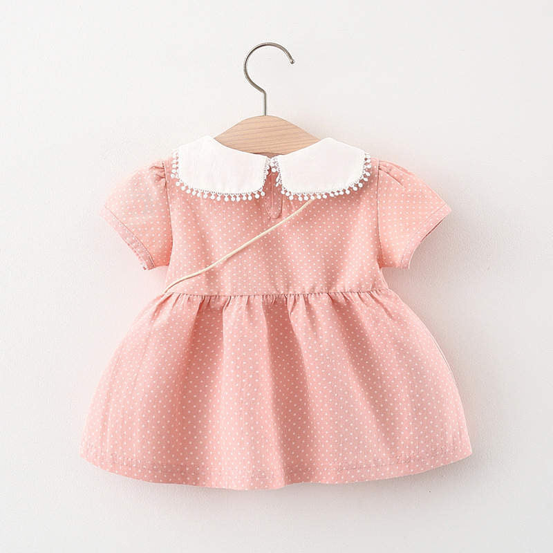 love printed frock with sunflower sling Orange Dresses for kids