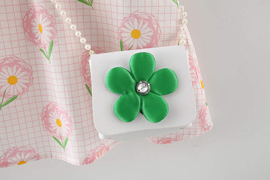 bow colour casual frock with purse