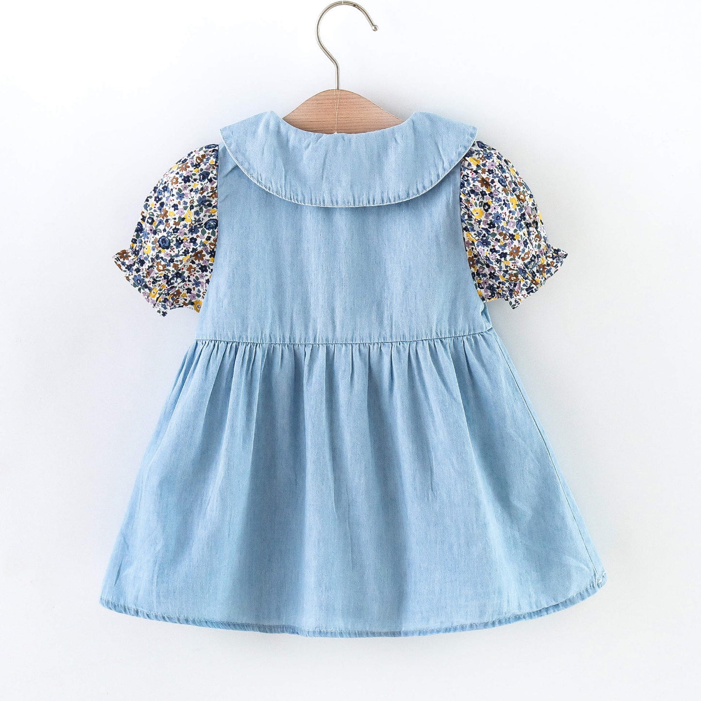 denim casual frock Blue Dresses for kids