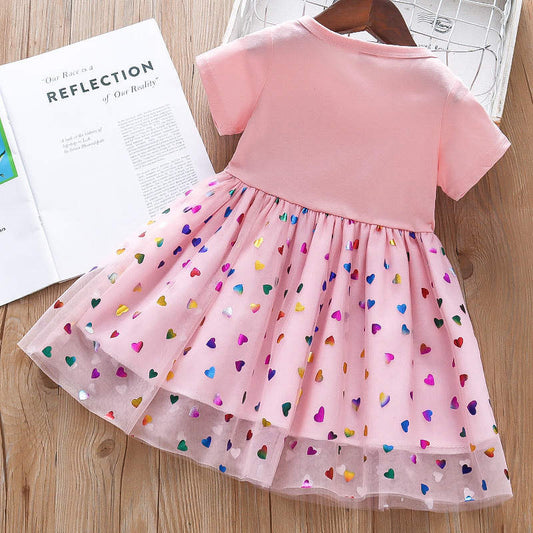 Baby Girl Unicorn Print Dress – Pink