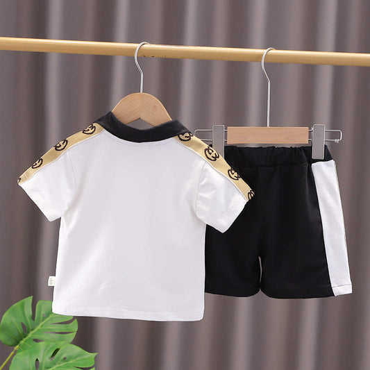 Baby Boy Summer T-Shirt With Shorts Set – White