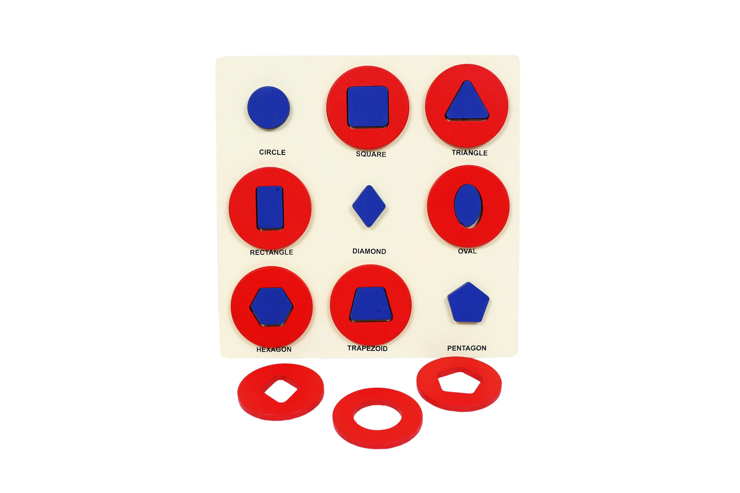 Wooden Peg Shape and Numbers Puzzle Combo