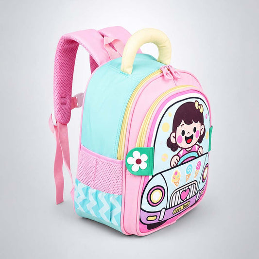 Pink Girl Car Ride Backpack for Toddlers & Kids