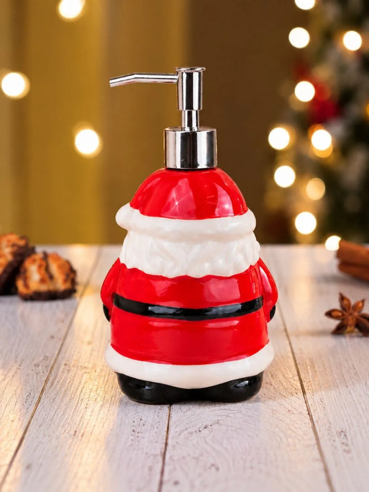 Santa Shaped Ceramic Christmas Liquid Soap Bathroom Dispenser Home Decor