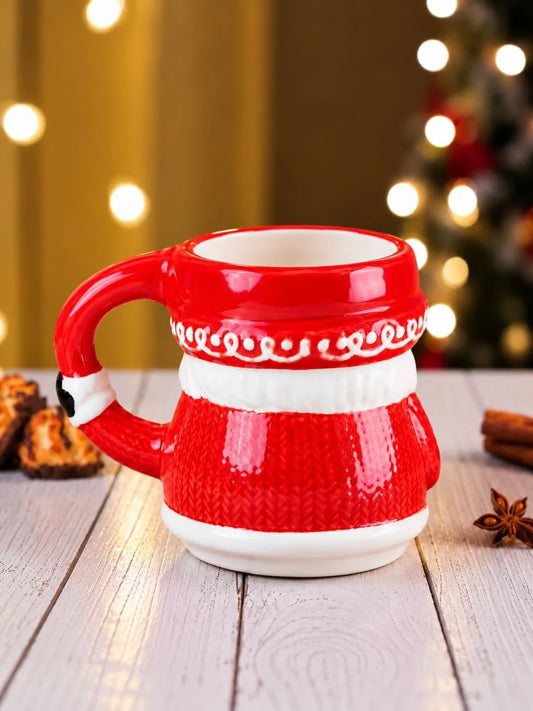 Santa with Star Ceramic Hot Chocolate and Coffee Christmas Mug