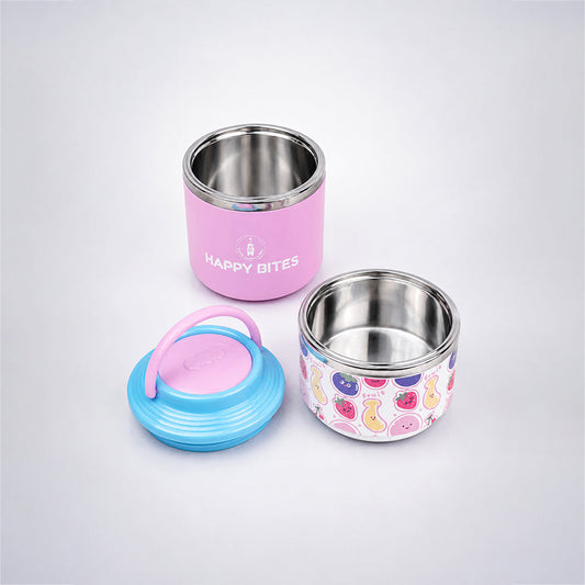 Fruity Happy Bites Double Decker Stainless Steel Lunch Box