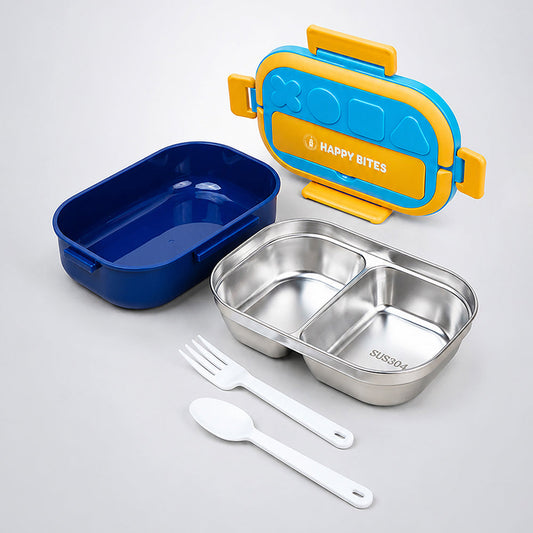 Orange & Blue Shapes Happy Bites Bento Lunch Box