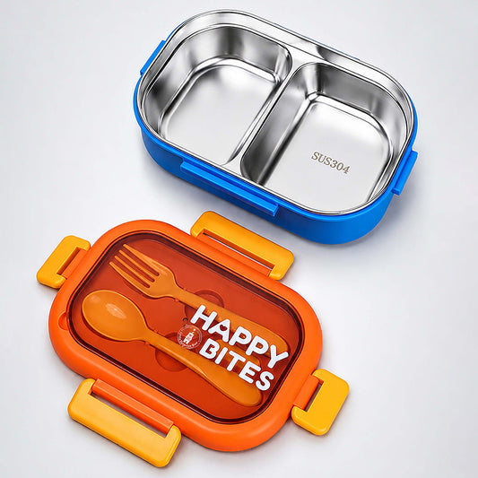 Orange Lid Happy Bites Bento Lunch Box