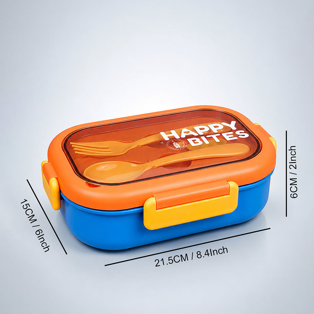 Orange Lid Happy Bites Bento Lunch Box